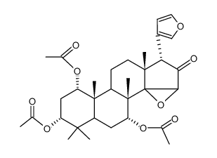 (13α,17α)-1α,3α,7α-Triacetoxy-14β,15β:21,23-diepoxy-4,4,8-trimethyl-24-nor-5α-chola-20,22-dien-16-one structure