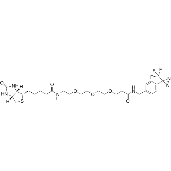 Biotin-PEG3-CONH-Ph-CF3-diazirine Structure