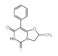 7H-Oxazolo[3,2-c]pyrimidin-7-one,2,3,5,6-tetrahydro-2-methyl-8-phenyl-5-thioxo- structure