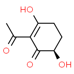 2-Cyclohexen-1-one, 2-acetyl-3,6-dihydroxy-, (6R)- (9CI) Structure