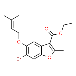 ethyl 6-bromo-2-methyl-5-((3-methylbut-2-en-1-yl)oxy)benzofuran-3-carboxylate结构式