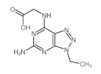 2-[(3-amino-9-ethyl-2,4,7,8,9-pentazabicyclo[4.3.0]nona-1,3,5,7-tetraen-5-yl)amino]acetic acid结构式