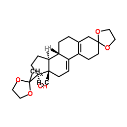 3,20-BIS(ETHYLENEDIOXY)-19-NORPREGNA-5(10),9(11)-DIEN-17-OL Structure