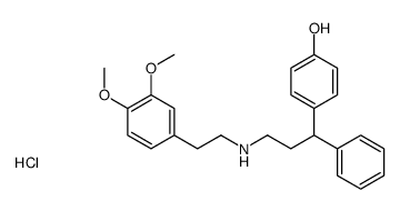 4-[3-[2-(3,4-dimethoxyphenyl)ethylamino]-1-phenylpropyl]phenol,hydrochloride Structure