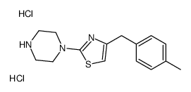 4-[(4-methylphenyl)methyl]-2-piperazin-1-yl-1,3-thiazole,dihydrochloride Structure