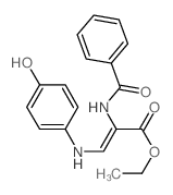 2-Propenoicacid, 2-(benzoylamino)-3-[(4-hydroxyphenyl)amino]-,ethyl ester结构式