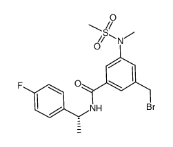 3-(bromomethyl)-N-[(1R)-1-(4-fluorophenyl)ethyl]-5-[methyl(methylsulfonyl)amino]benzamide结构式