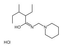 2-ethyl-3-methyl-N-(piperidin-1-ylmethyl)pentanamide,hydrochloride结构式