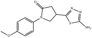 4-(5-氨基-[1,3,4]噻二唑-2-基)-1-(4-甲氧基-苯基)-吡咯烷-2-酮结构式