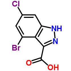 4-BROMO-6-CHLORO (1H)INDAZOLE CARBOXYLIC ACID结构式