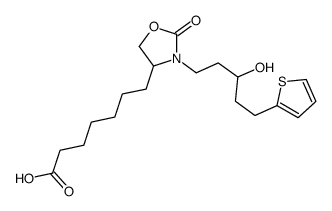 7-[3-(3-hydroxy-5-thiophen-2-ylpentyl)-2-oxo-1,3-oxazolidin-4-yl]heptanoic acid结构式