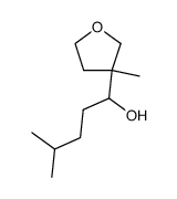 4-Methyl-1-(3-methyl-tetrahydro-furan-3-yl)-pentan-1-ol结构式