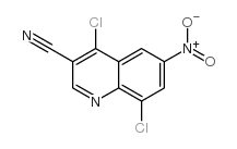 4,8-二氯-6-硝基喹啉-3-甲腈结构式