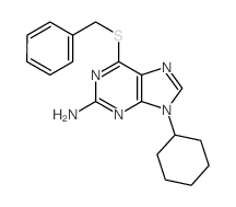 6-benzylsulfanyl-9-cyclohexyl-purin-2-amine结构式