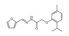 Acetic acid, 2-[5-methyl-2-(1-methylethyl)phenoxy]-, 2-(2-furanylmethylene)hydrazide结构式