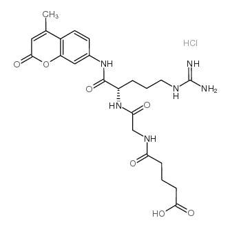 N-戊二酰基-甘氨酰-精氨酸-7-氨基-4-甲基香豆素盐酸盐结构式