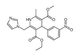 ethyl methyl 2-(imidazol-1-ylmethyl)-6-methyl-4-(3-nitrophenyl)-1,4-di hydropyridine-3,5-dicarboxylate structure