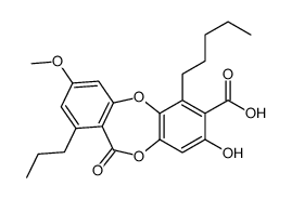 3-hydroxy-9-methoxy-6-oxo-1-pentyl-7-propylbenzo[b][1,4]benzodioxepine-2-carboxylic acid结构式