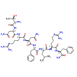 H-Thr-Asn-Arg-Asn-Phe-Leu-Arg-Phe-NH2 structure