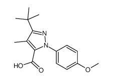 5-tert-butyl-2-(4-methoxyphenyl)-4-methylpyrazole-3-carboxylic acid结构式