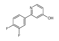 2-(3,4-difluorophenyl)-1H-pyridin-4-one结构式