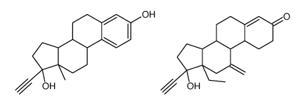 (17R)-13-ethyl-17-ethynyl-17-hydroxy-11-methylidene-2,6,7,8,9,10,12,14,15,16-decahydro-1H-cyclopenta[a]phenanthren-3-one,(8R,9S,13S,14S,17R)-17-ethynyl-13-methyl-7,8,9,11,12,14,15,16-octahydro-6H-cyclopenta[a]phenanthrene-3,17-diol Structure