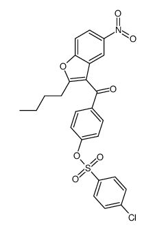 4-[(2-butyl-5-nitro-1-benzofuran-3-yl)carbonyl]phenyl-4-chlorobenzenesulfonate结构式