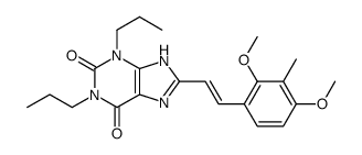 8-[(E)-2-(2,4-dimethoxy-3-methylphenyl)ethenyl]-1,3-dipropyl-7H-purine-2,6-dione结构式