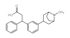 3-[3-(8-methyl-8-azabicyclo[3.2.1]oct-3-yl)phenyl]-3-phenyl-propanoic acid structure