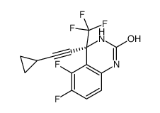 (4S)-4-(2-cyclopropylethynyl)-5,6-difluoro-4-(trifluoromethyl)-1,3-dihydroquinazolin-2-one Structure