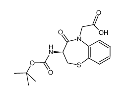 (s)-3-boc-amino-5-(carboxymethyl)-2,3-dihydro-1,5-benzothiazepin-4(5h)-one structure