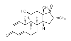 Androsta-1,4-diene-3,17-dione,9-fluoro-11-hydroxy-16-methyl-, (11b,16b)- structure