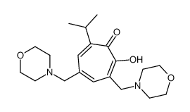 2-Hydroxy-3-isopropyl-5,7-bis(morpholinomethyl)-2,4,6-cycloheptatriene-1-one Structure