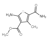 2-氨基-5-(氨基羰基)-4-甲基-3-噻吩甲酸甲酯结构式