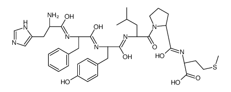 (2S)-2-[[(2S)-1-[(2S)-2-[[(2S)-2-[[(2S)-2-[[(2S)-2-amino-3-(1H-imidazol-5-yl)propanoyl]amino]-3-phenylpropanoyl]amino]-3-(4-hydroxyphenyl)propanoyl]amino]-4-methylpentanoyl]pyrrolidine-2-carbonyl]amino]-4-methylsulfanylbutanoic acid Structure