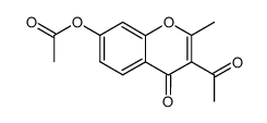 7-acetoxy-3-acetyl-2-methyl-chromen-4-one结构式