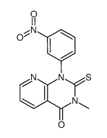 3-methyl-1-(3-nitro-phenyl)-2-thioxo-2,3-dihydro-1H-pyrido[2,3-d]pyrimidin-4-one结构式