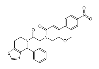N-(2-methoxyethyl)-3-(4-nitrophenyl)-N-[2-oxo-2-(4-phenyl-6,7-dihydro-4H-thieno[3,2-c]pyridin-5-yl)ethyl]prop-2-enamide Structure