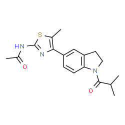 Acetamide, N-[4-[2,3-dihydro-1-(2-methyl-1-oxopropyl)-1H-indol-5-yl]-5-methyl-2-thiazolyl]- (9CI)结构式