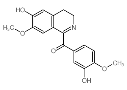 1-(3-hydroxy-4-methoxy-benzoyl)-7-methoxy-3,4-dihydro-2H-isoquinolin-6-one结构式