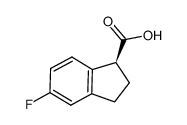 (1S)-2,3-DIHYDRO-5-FLUORO-1H-INDENE-1-CARBOXYLIC ACID结构式