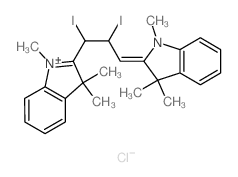 2-[(3Z)-1,2-diiodo-3-(1,3,3-trimethylindol-2-ylidene)propyl]-1,3,3-trimethyl-indole结构式