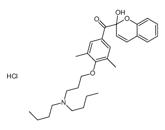 2-[4-[3-(dibutylamino)propoxy]-3,5-dimethylbenzoyl]-2-benzopyrone hydrochloride Structure