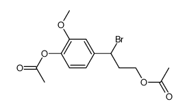 3-(4-acetoxy-3-methoxyphenyl)-3-bromo-1-propyl acetate结构式