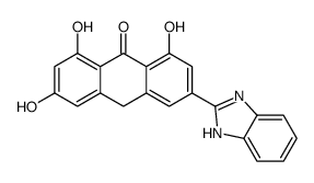 3-(1H-benzimidazol-2-yl)-1,6,8-trihydroxy-10H-anthracen-9-one Structure