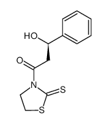 (R)-3-Hydroxy-3-phenyl-1-(2-thioxo-thiazolidin-3-yl)-propan-1-one Structure