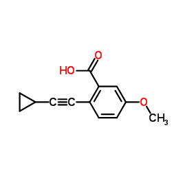 2-(Cyclopropylethynyl)-5-methoxybenzoic acid Structure