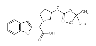 Benzofuran-2-yl-(3-Boc-amino-pyrrolidin-1-yl)-acetic acid结构式