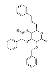 4-azido-2,3,6-tri-O-benzyl-4-deoxy-β-D-glucopyranosyl fluoride结构式