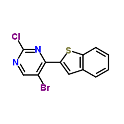 4-(1-Benzothiophen-2-yl)-5-bromo-2-chloropyrimidine结构式